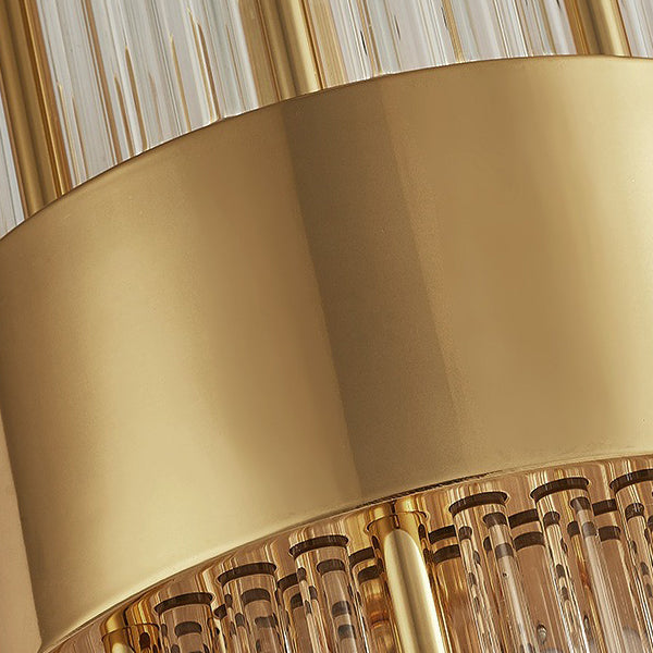 Modern Luxury Geometric Wall Lamp Metal 2-Light Wall Light with Crystal Shade