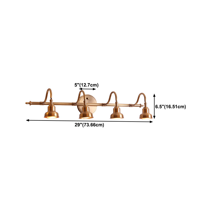 Metal Cup Shape Mirror Wall Lights Modern Multi Lights Mirror Wall Light Fixtures in Brass