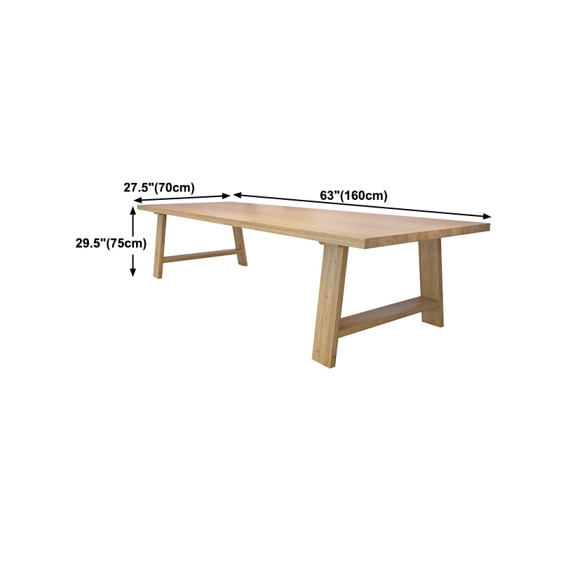 Modern Solid Wood Writing Desk Rectangular Writing Desk in Brown