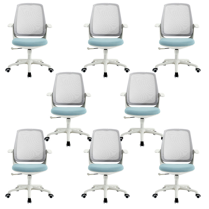 Deluxe Chair With Breathable AirGrid Back Fixed Arms White Frame Office Chair