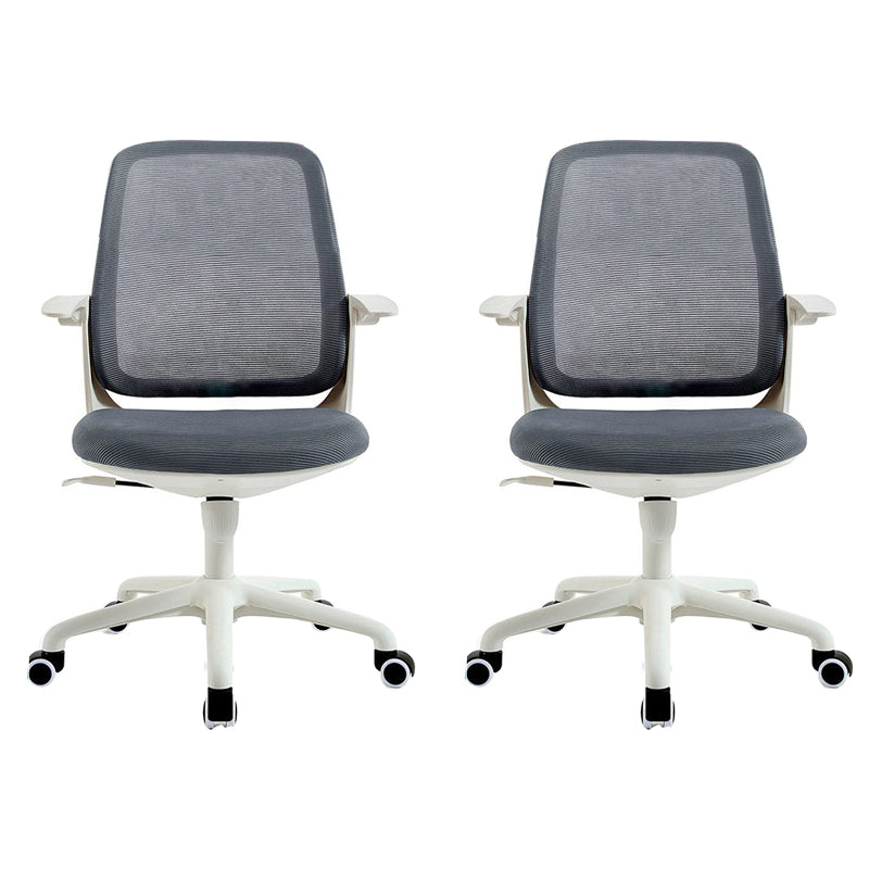 Deluxe Chair With Breathable AirGrid Back Fixed Arms White Frame Office Chair