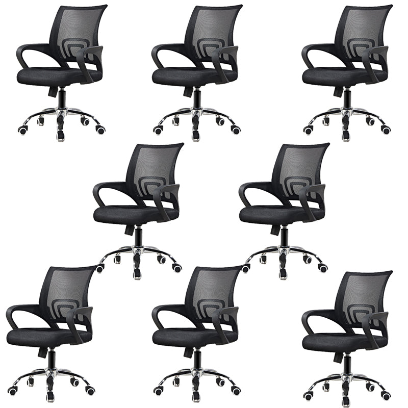 Modern Fixed Arms Office Chair Steel Height-adjustable Desk Chair