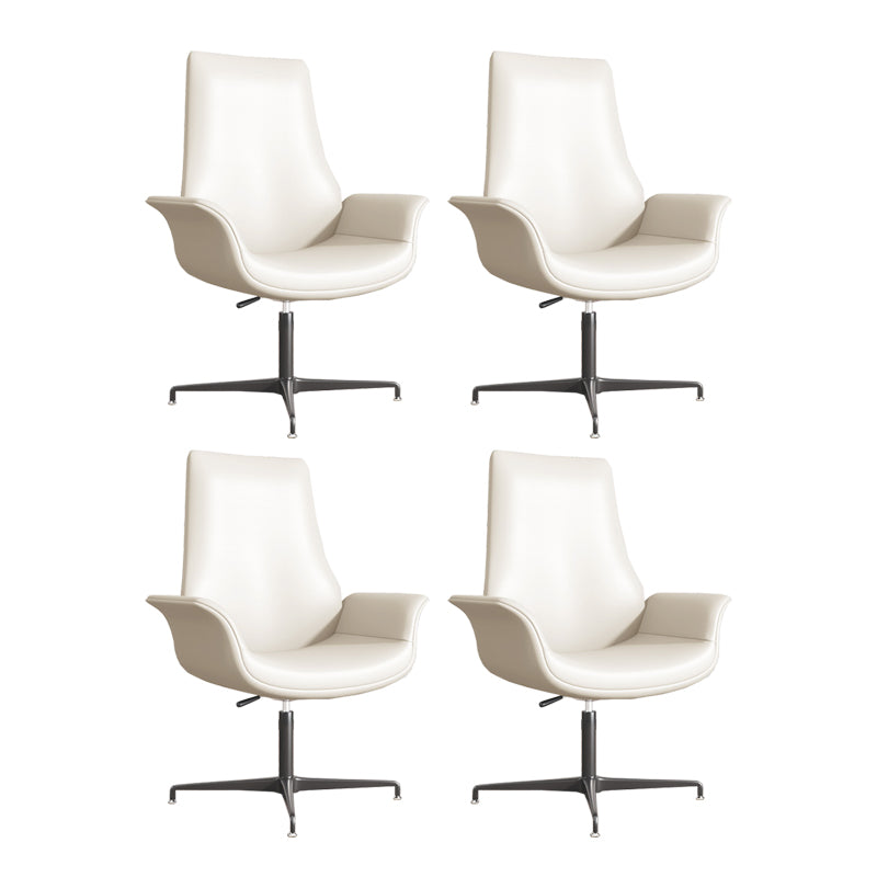 Modern Upholstered Office Chair Fixed Arm Task Chair with Steel Base