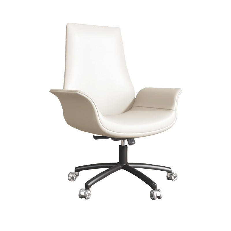Modern Upholstered Office Chair Fixed Arm Task Chair with Steel Base