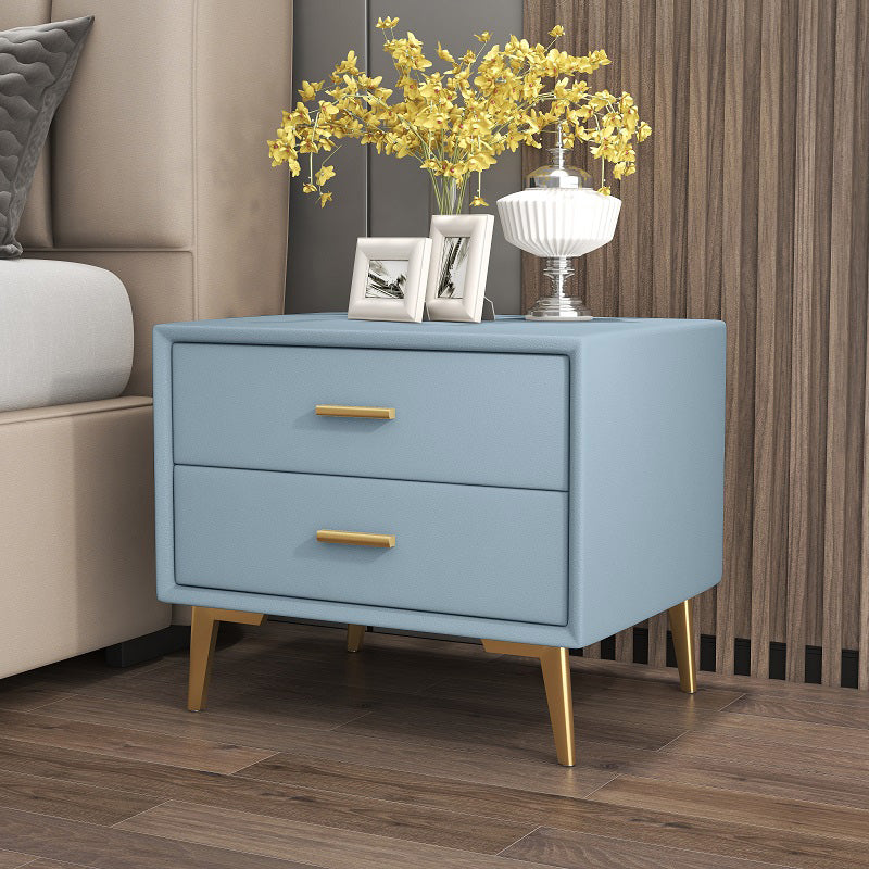 1-Drawer Nightstand 18.5" H Wooden Bed Nightstand with 4 Legs