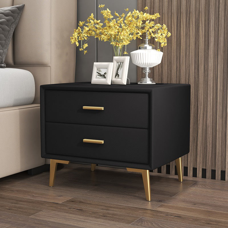 1-Drawer Nightstand 18.5" H Wooden Bed Nightstand with 4 Legs