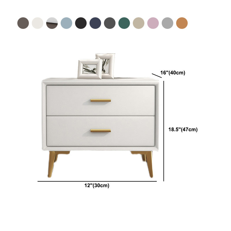 1-Drawer Nightstand 18.5" H Wooden Bed Nightstand with 4 Legs