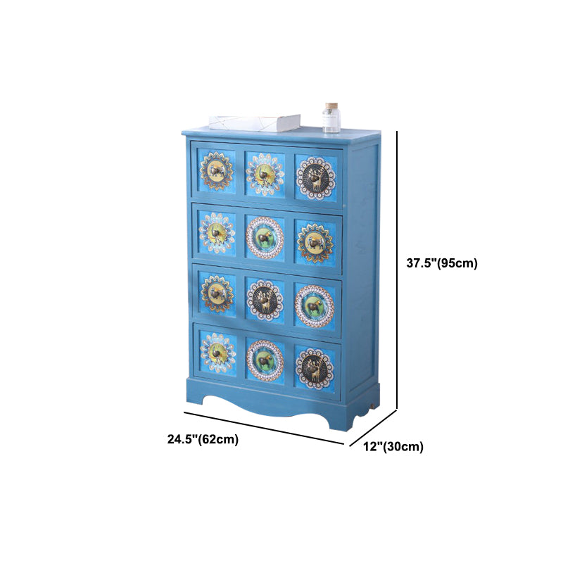 12" D Solid Wood Storage Chest Traditional Lingerie Chest with Drawers