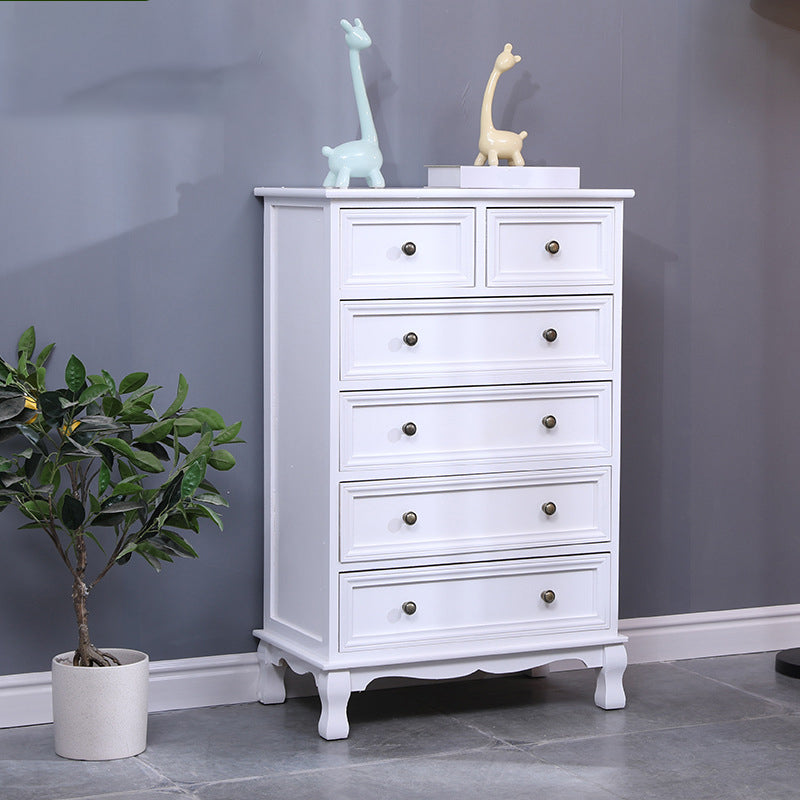 14" D Solid Wood Storage Chest Traditional Vertical Lingerie Chest with Drawers