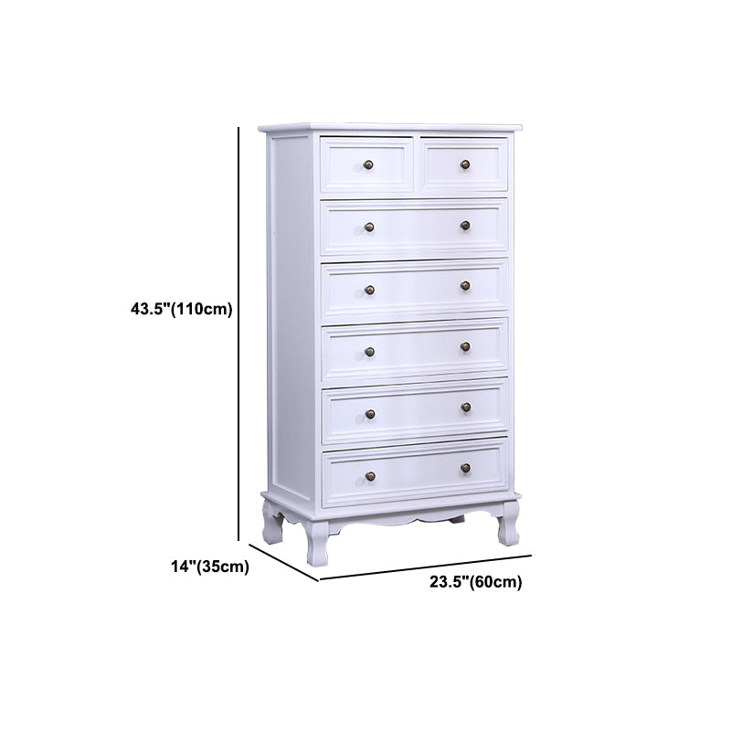 14" D Solid Wood Storage Chest Traditional Vertical Lingerie Chest with Drawers