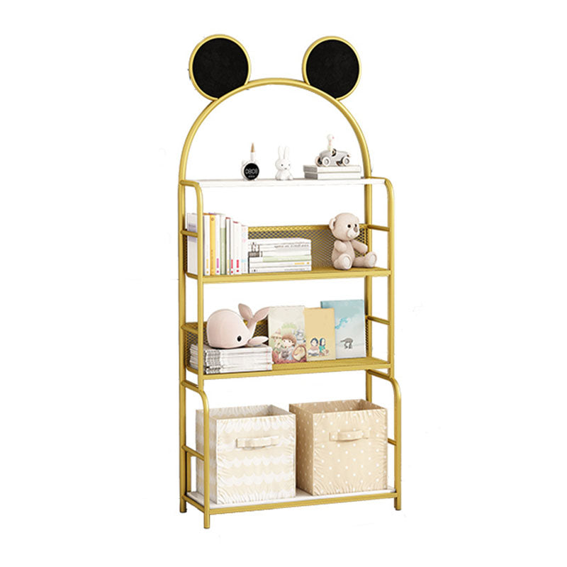 Modern Metal Bookshelf Etagere Vertical Open Shelf Bookcase in Burnish