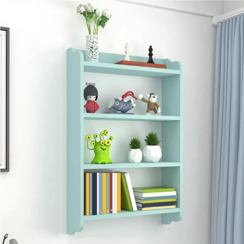 Modern Vertical Bookcase with Rectangular Shelves Wooden Floating Book Shelf for Office