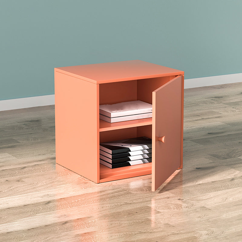 Modern Square Bookcase Metal Bookshelf for Bedroom , 13.7" W X 11.8" D X 13.7" H