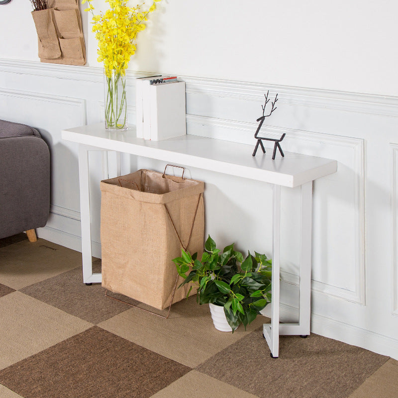 Mid-Century Modern Console Table with Wooden Rectangle Top for Hall