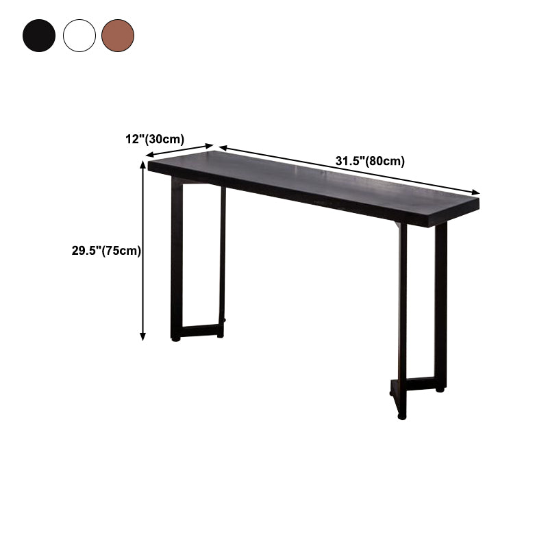 Mid-Century Modern Console Table with Wooden Rectangle Top for Hall