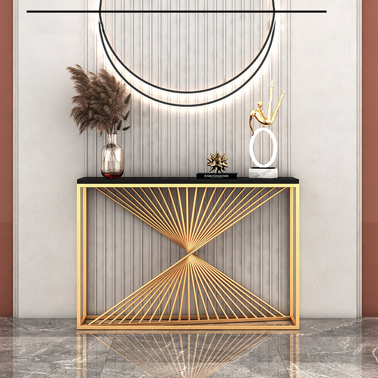 Contemporary Iron Console Table Rectangle Frame Stain Resistant Console Sofa Table