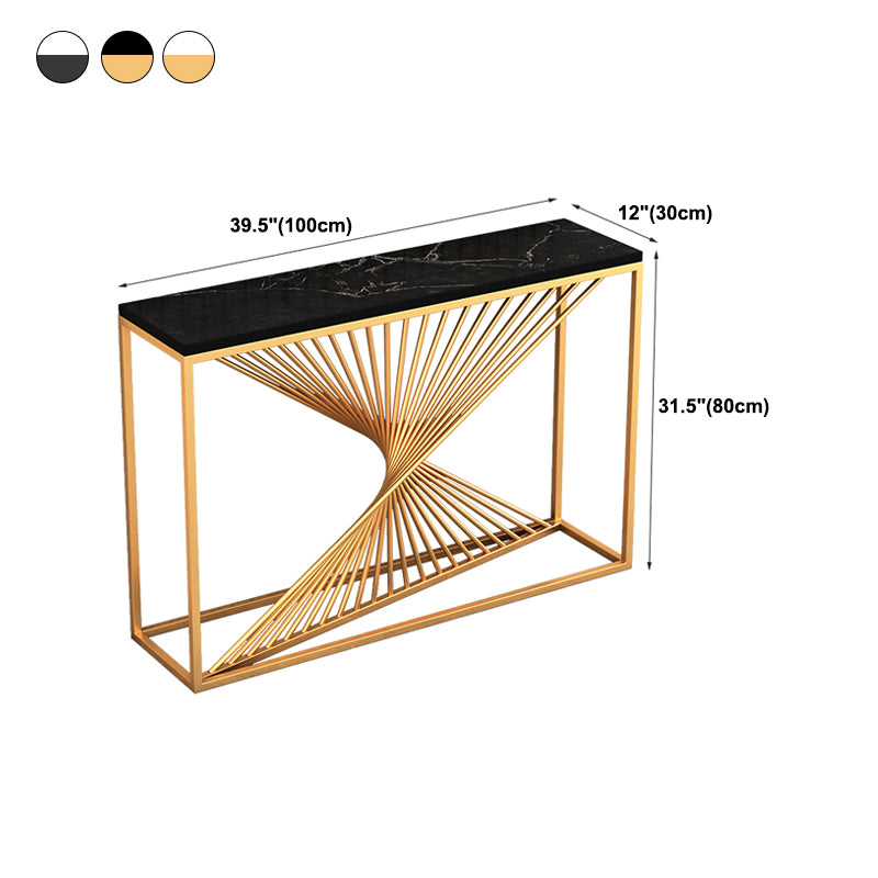 Contemporary Iron Console Table Rectangle Frame Stain Resistant Console Sofa Table