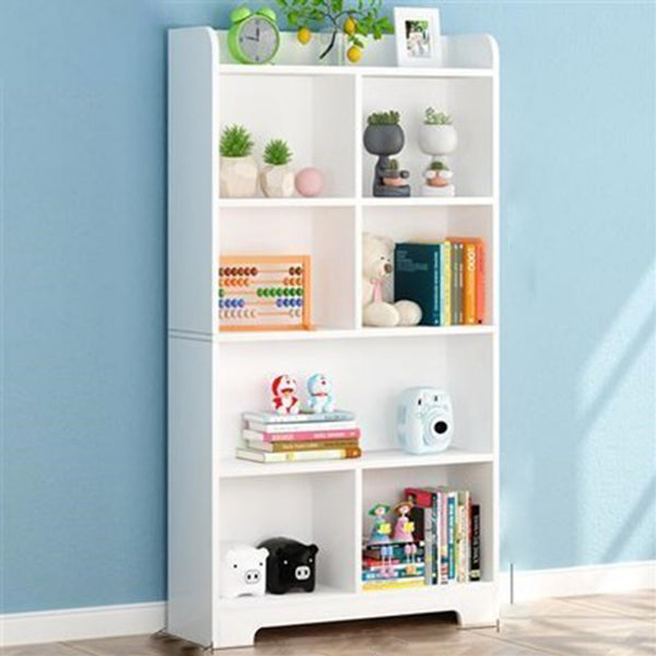 Vertical Wooden Bookcase White Closed Storage Bookshelf for Home Office