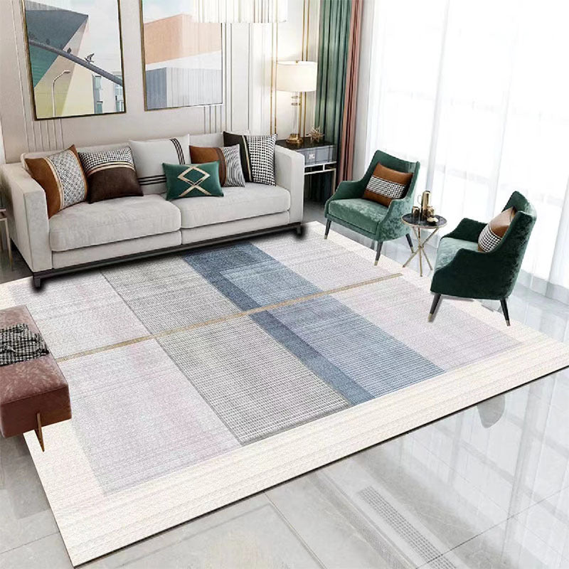 Minimalist Rug Simplicity Geometric Carpet Polyester Stain Resistant Carpet for Home Decor