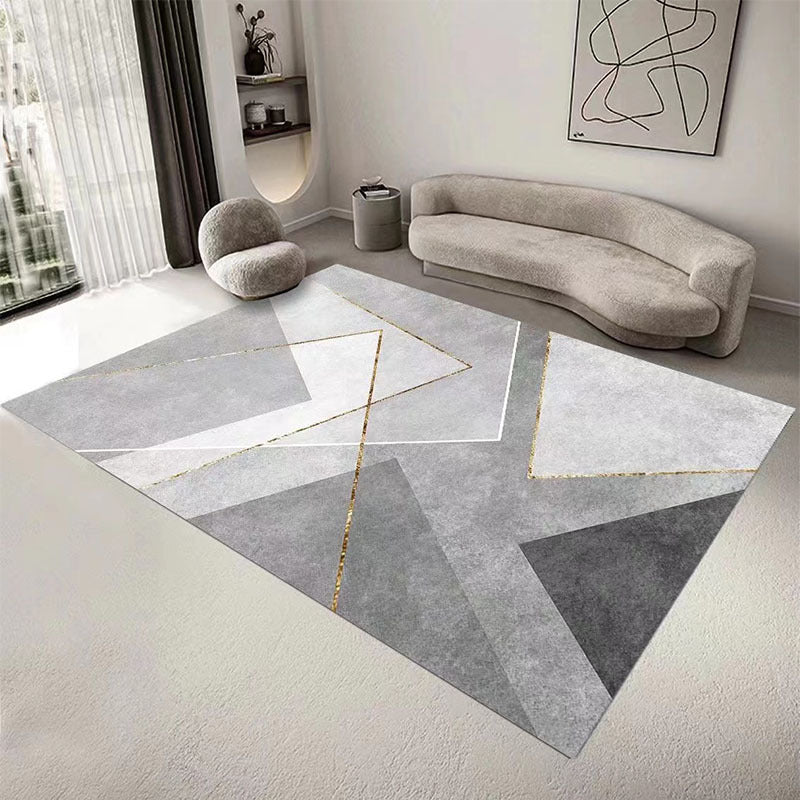 Minimalist Rug Simplicity Geometric Carpet Polyester Stain Resistant Carpet for Home Decor