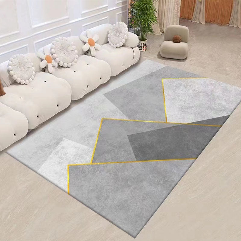 Minimalist Rug Simplicity Geometric Carpet Polyester Stain Resistant Carpet for Home Decor