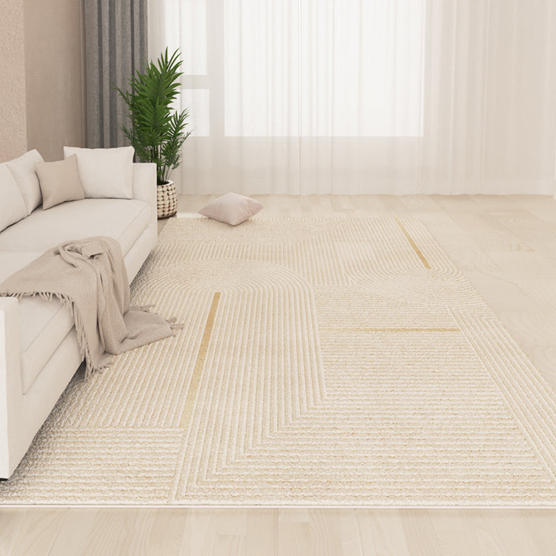Brown Simple Carpet Polyester Line Carpet Stain Resistant Carpet for Drawing Room