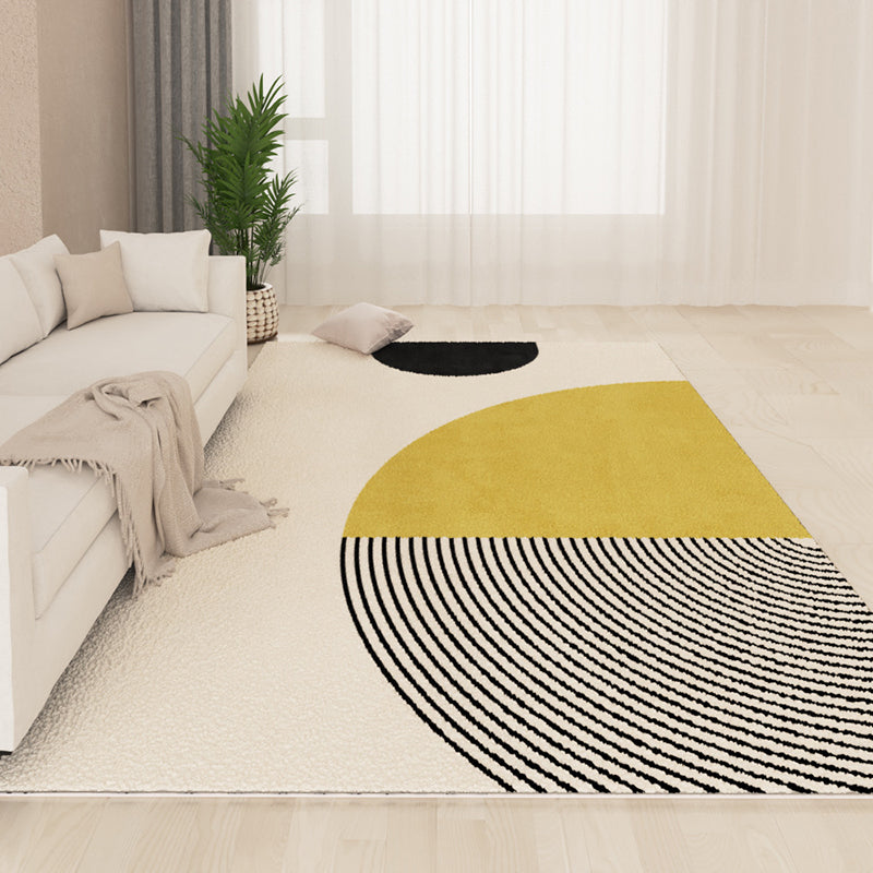 Brown Simple Carpet Polyester Line Carpet Stain Resistant Carpet for Drawing Room