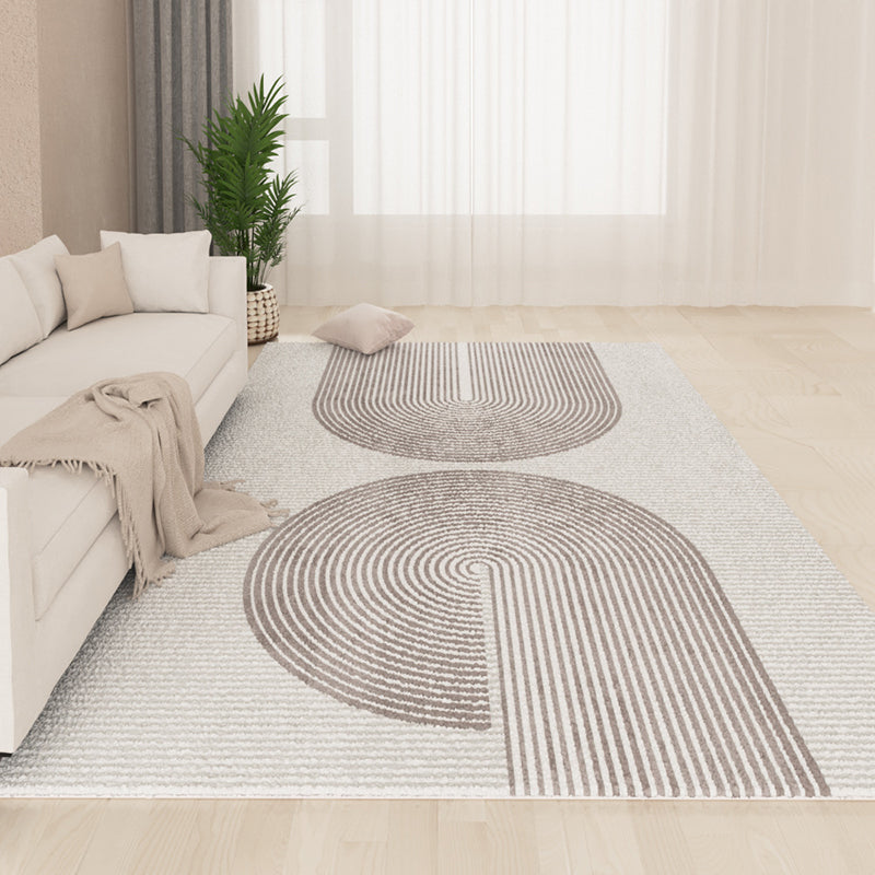 Brown Simple Carpet Polyester Line Carpet Stain Resistant Carpet for Drawing Room