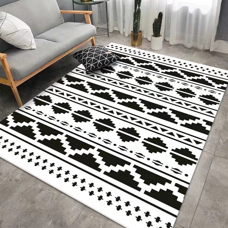 Apricot Morocco Rug Polyester Geometry Rug Washable Rug for Sitting Room