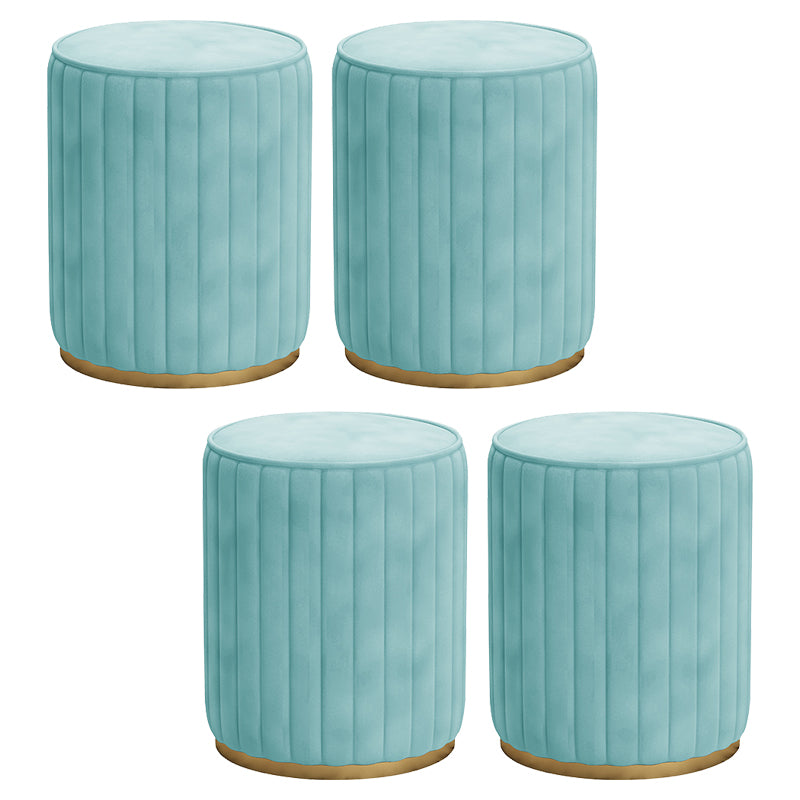 Gorgeous Round Ottoman Solid Color Stain Resistant Velvet Ottoman Stool