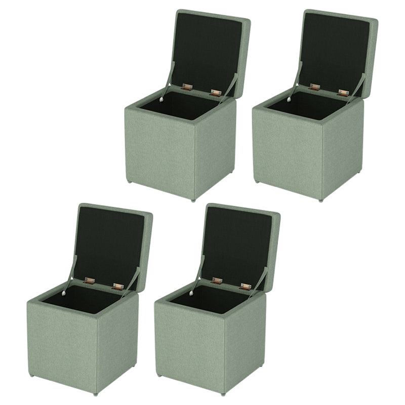 Tufted Mildew Resistant Ottoman Faux Leather Square Mid-Century Modern Cube Ottoman