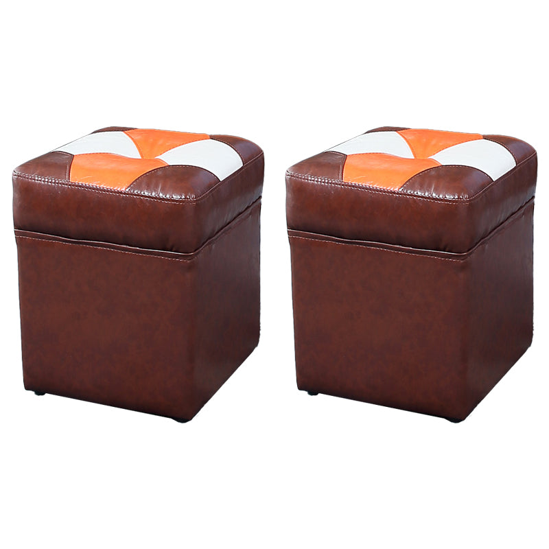 Water Resistant Round Standard Modern Color Lump Leather Ottoman