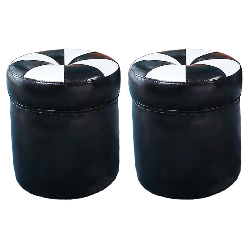 Water Resistant Round Standard Modern Color Lump Leather Ottoman