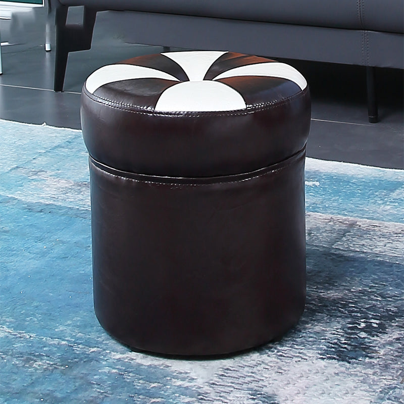 Water Resistant Round Standard Modern Color Lump Leather Ottoman
