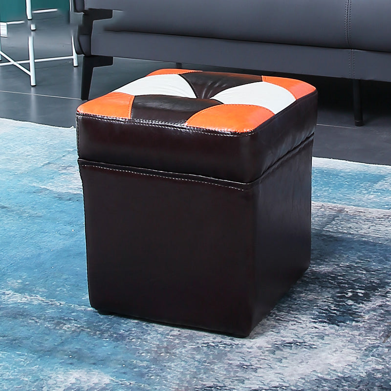 Water Resistant Round Standard Modern Color Lump Leather Ottoman