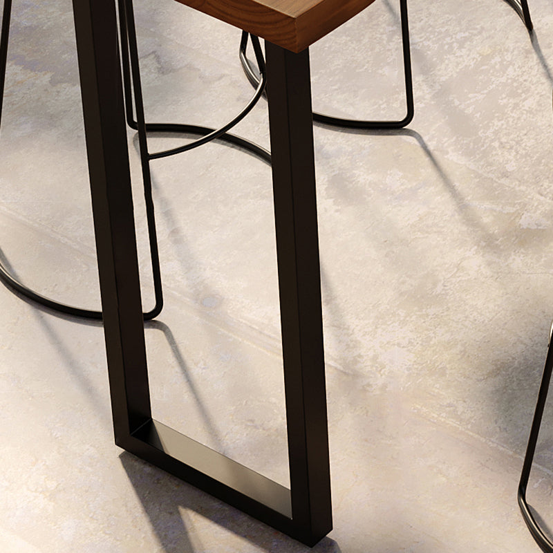 Rectangular Solid Wood Bar Table Set 1/4/7 Pieces Counter Table with High Stools