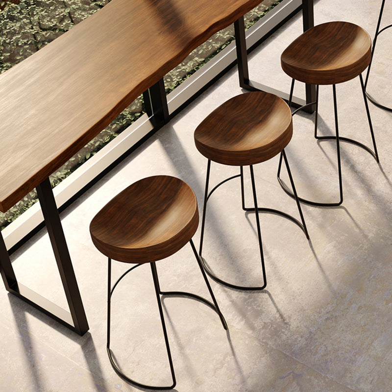 Rectangular Solid Wood Bar Table Set 1/4/7 Pieces Counter Table with High Stools