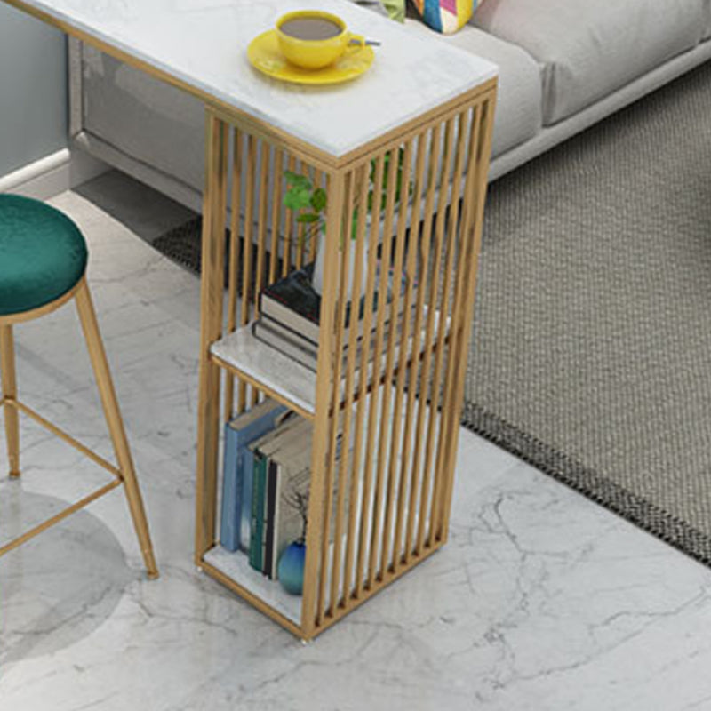 Glam Style Rectangle Bar Table 1/2/3 Pieces Faux Marble Counter Table