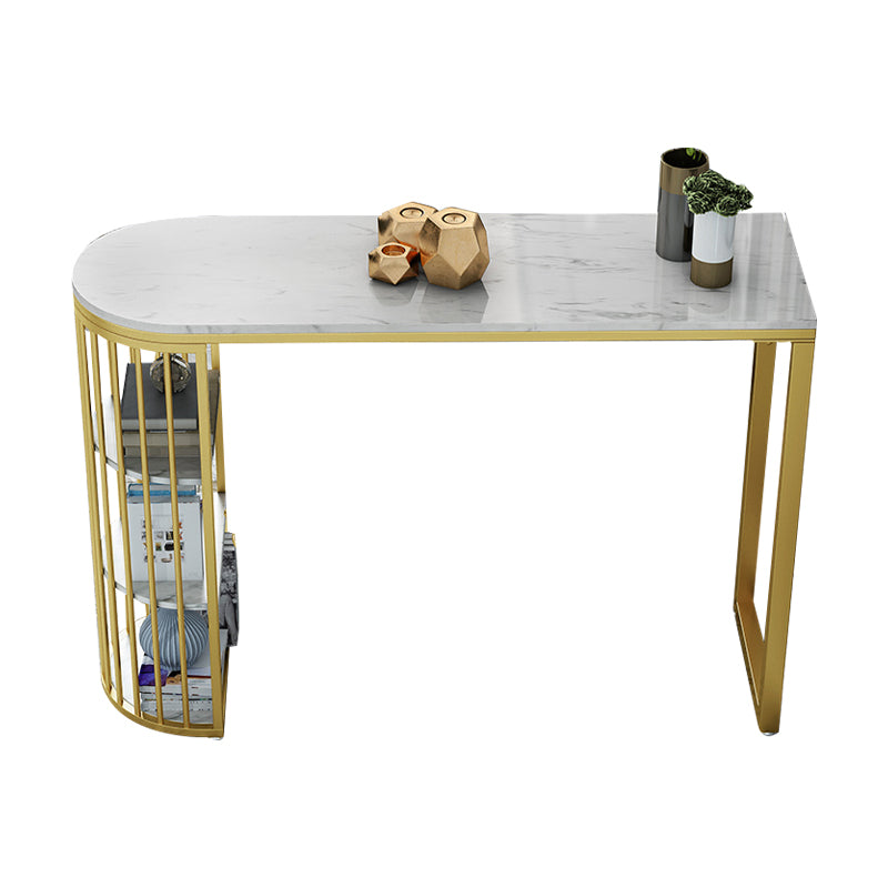 White and Gold Pub Table Set 1/2/3 Pieces Modern Indoor Table and Stools