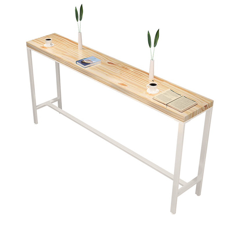 Contemporary Rectangular Bar Set 1/2/4 Pcs Solid Wood Counter and Bar Stools