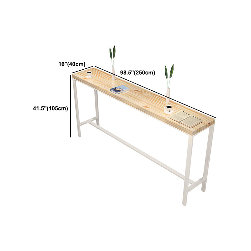 Contemporary Rectangular Bar Set 1/2/4 Pcs Solid Wood Counter and Bar Stools