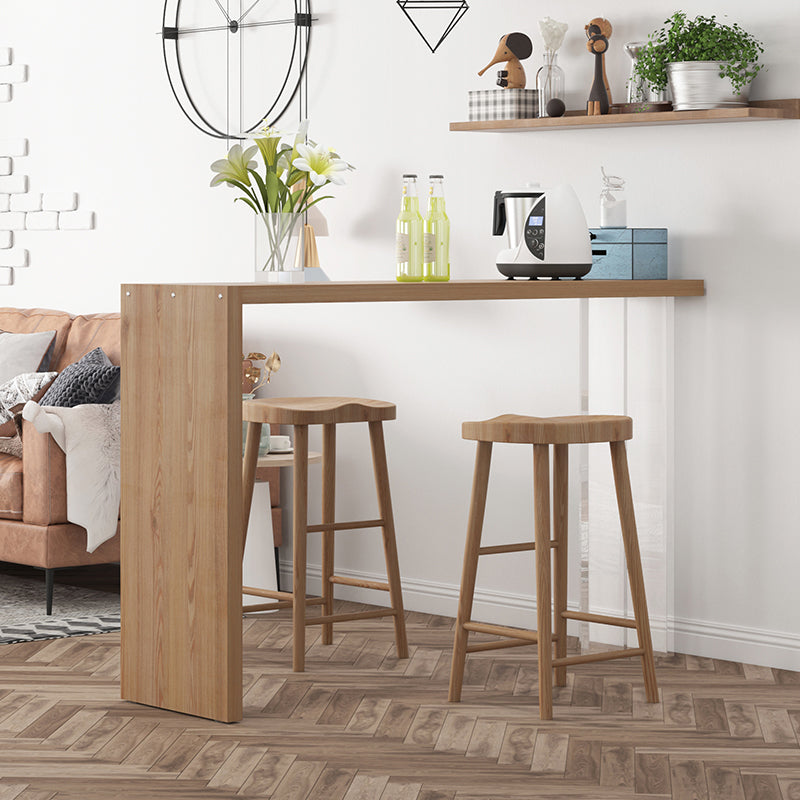 Luxurious Rectangle Solid Wood Bar Table Set 1/3 Pieces Counter Table with Backless Stools