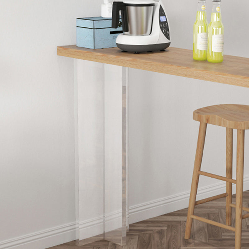 Luxurious Rectangle Solid Wood Bar Table Set 1/3 Pieces Counter Table with Backless Stools