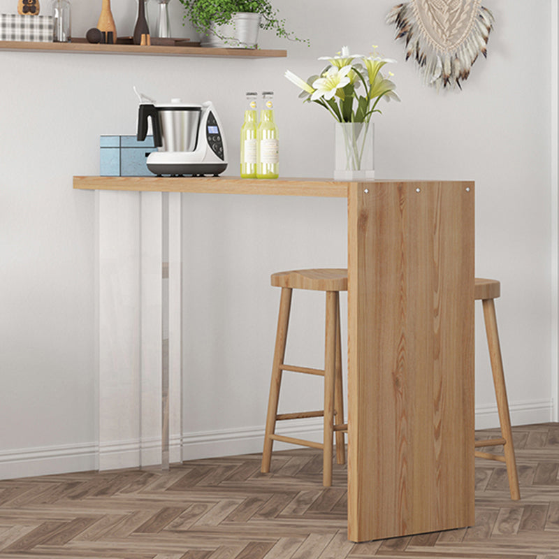 Luxurious Rectangle Solid Wood Bar Table Set 1/3 Pieces Counter Table with Backless Stools