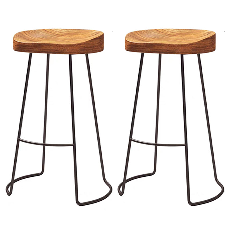 Industrial Solid Wood Bar Table Set 1/2/4/7 Pieces Counter Table with Backless Stools