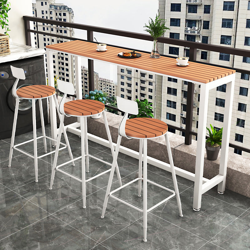 Outdoor 1/2/4/5 Pieces Counter Set Rectangle Industrial Metal Bar Pub Table Set