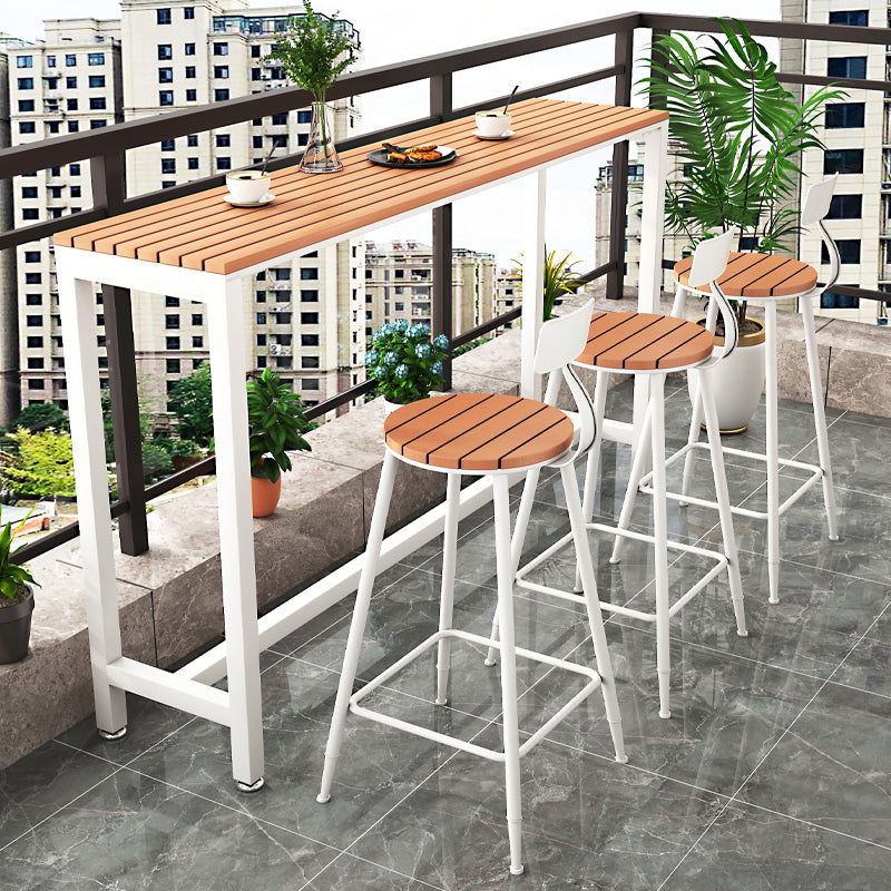 Outdoor 1/2/4/5 Pieces Counter Set Rectangle Industrial Metal Bar Pub Table Set