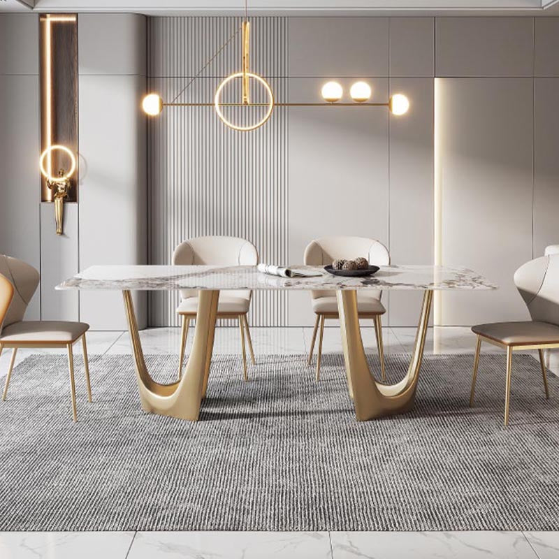 Designer Style Sintered Stone Top Dining Table Set Rectangular 1/4/5/7 Pieces Dining Set