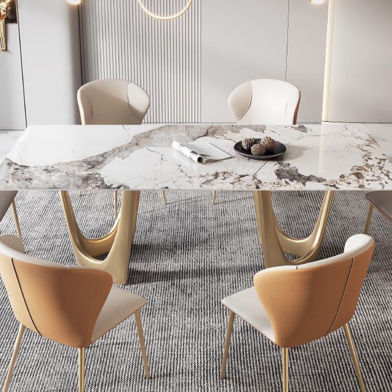 Designer Style Sintered Stone Top Dining Table Set Rectangular 1/4/5/7 Pieces Dining Set