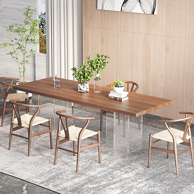 Modern 1/6 Pieces Dining Set Rectangle Pine Wood Dining Table for Kitchen Dining Room